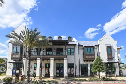 commercial 2 story building with impact resistant windows in lakewood ranch's waterstreet district