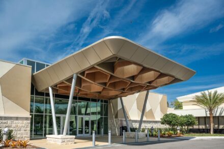sarasota jewish federation architectural chuppah inspired entrance canopy with star of david